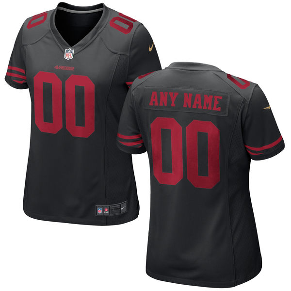 Nike San Francisco 49ers Customized Black Stitched Women's NFL Jersey